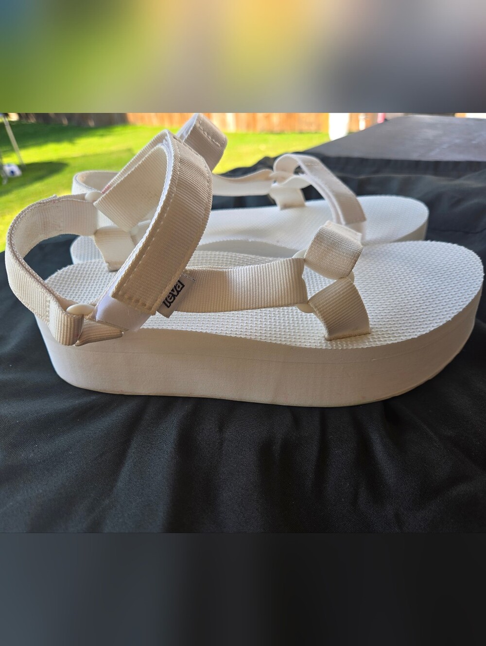 Teva Off-White Platform Strap Sandals - Picture 2 of 8
